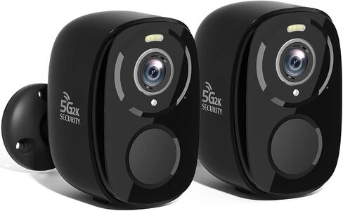 Rraycom 2Pack 5G/2.4G WiFi Security Cameras Wireless Outdoor, 2K Battery Powered Cameras for Home Security with AI Motion Detection, Color Night Vision, Siren, 2-Way-Audio, Works/Alexa,Waterproof in Kuwait