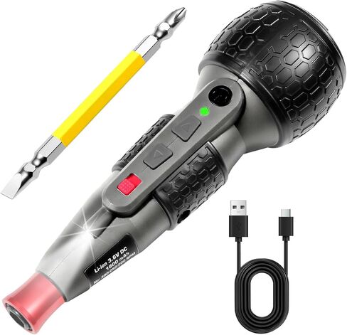 3.6V Cordless Electric Screwdriver - Magnetic 2-in-1(Manual & Automatic) with Forward/Reverse, 1800mAh USB-C Battery, LED Delay Light, Power Screwdrivers Set, Portable Automatic Home Repair Tool Kit in Saudi Arabia