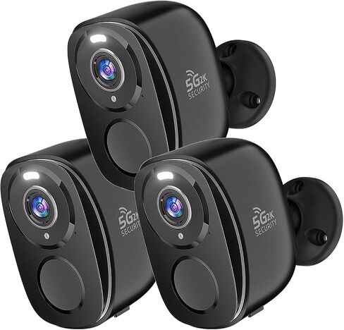 Rraycom 2Pack 5G/2.4G WiFi Security Cameras Wireless Outdoor, 2K Battery Powered Cameras for Home Security with AI Motion Detection, Color Night Vision, Siren, 2-Way-Audio, Works/Alexa,Waterproof in Kuwait