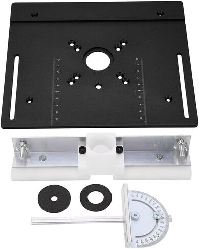 Aluminum Router Table Insert Base Plate for Woodworking, Metal Router System Installation Kit Black in Kuwait