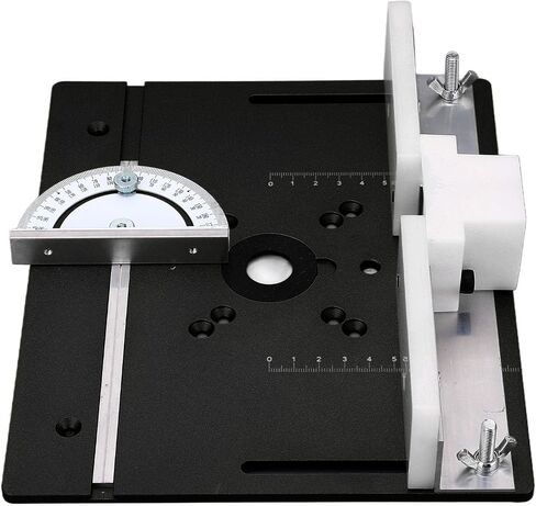 Aluminum Router Table Insert Base Plate for Woodworking, Metal Router System Installation Kit Black in Kuwait