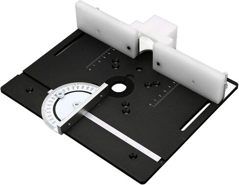 Aluminum Router Table Insert Base Plate for Woodworking, Metal Router System Installation Kit Black in Kuwait