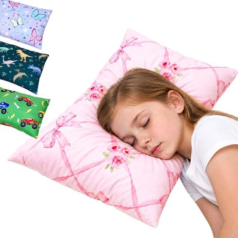 PRIMLECT Toddler Pillow with Pillowcase, 14"x20" Soft Kid Pillow | Machine Washable, for Travel, School, Daycare, Nap, Toddler Bed, Boys and Girls Aged 3-6 Years in Kuwait