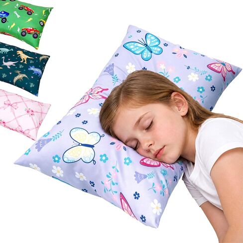 PRIMLECT Toddler Pillow with Pillowcase, 14"x20" Soft Kid Pillow | Machine Washable, for Travel, School, Daycare, Nap, Toddler Bed, Boys and Girls Aged 3-6 Years in Kuwait