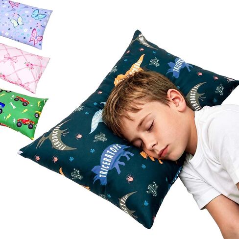 PRIMLECT Toddler Pillow with Pillowcase, 14"x20" Soft Kid Pillow | Machine Washable, for Travel, School, Daycare, Nap, Toddler Bed, Boys and Girls Aged 3-6 Years in Kuwait