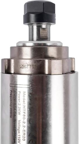 Air Cooled Spindle 14A 80mm 2 Poles ER20 Replacement for CNC Router Machine | 110V 2.2KW 400Hz in Kuwait