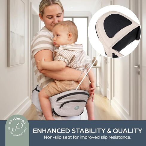 Dreambaby Up & Go Baby Hip Seat Carrier – Lightweight Toddler Holder with Storage Pockets, Ergonomic Design, Wide Adjustable Waistband – Suitable for Children 3.5-18kgs in Kuwait