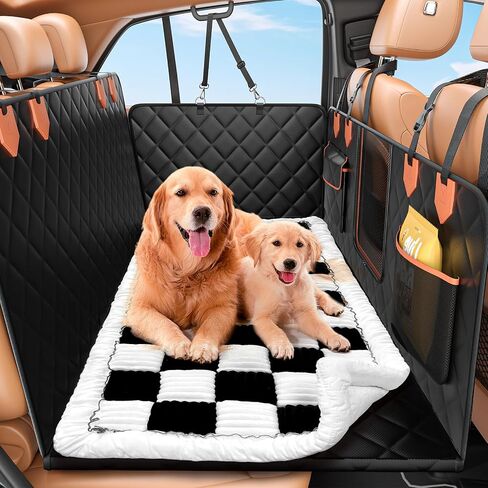 IJVAE Dog Seat Cover for Back Seat, Hard Bottom Back Seat Extender Holds 500 lbs, Waterproof & Nonslip Car Hammock for Large Pets, Comfortable Travel Seat Protector for SUV and Sedan in Kuwait