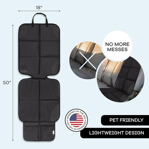 Hoovy Car Seat Protector, Non-Slip Backing, Universal Fit, Lightweight, 18x50 Inch, Black in Kuwait