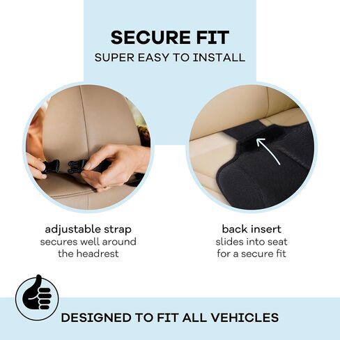 Hoovy Car Seat Protector, Non-Slip Backing, Universal Fit, Lightweight, 18x50 Inch, Black in Kuwait