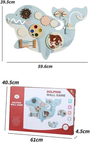 Dolphin Wall Panel Light Blue and White Children's Toy Sliding Parts Kids Play Item in Kuwait