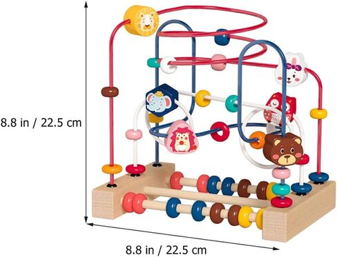 minkissy Early Educational Bead Maze and Preschoolers with Wood and Stainless Steel Materials to Cultivate Color Discrimination and Stimulate Imagination Birthday Gift in Kuwait