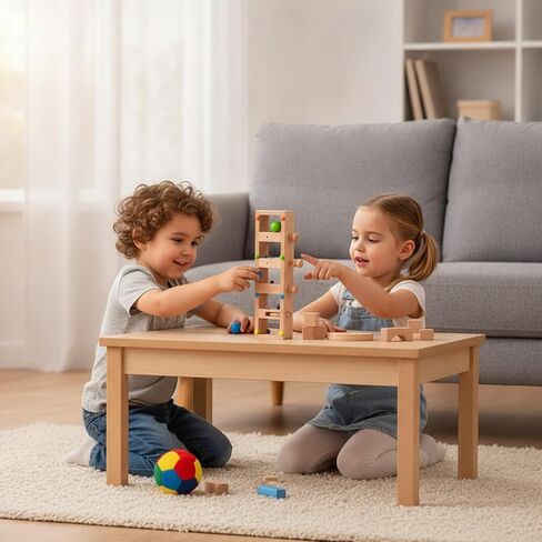 Wooden Pylon Toy Easy to Grasp Wooden Bead Preschool Toy with Knobs for Preschoolers, Kids in Kuwait