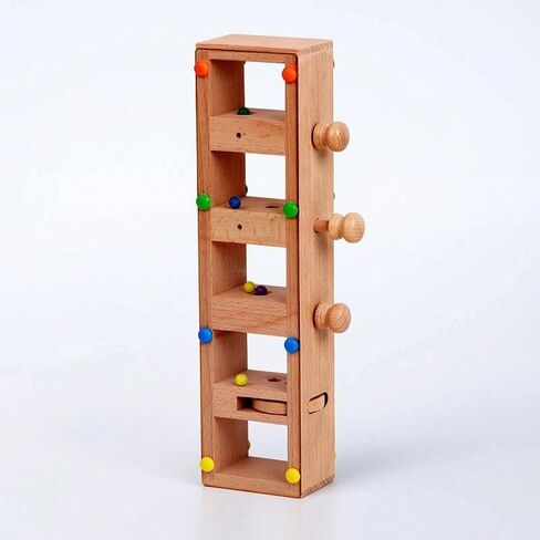 Wooden Pylon Toy Easy to Grasp Wooden Bead Preschool Toy with Knobs for Preschoolers, Kids in Kuwait
