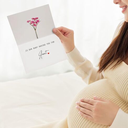 Pregnancy Announcement Card for Sister | Real Pressed Baby's Breath Keepsake with Envelope in Kuwait