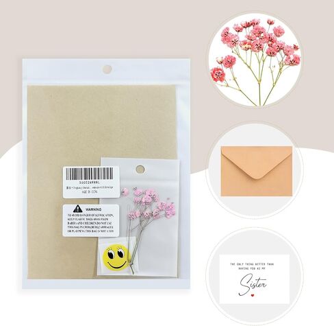 Pregnancy Announcement Card for Sister | Real Pressed Baby's Breath Keepsake with Envelope in Kuwait