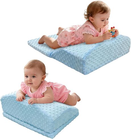 Tummy Time Pillow Colic & Gas Baby Relief for Newborns Reflux, Infant Tummy Time Prop Shoulder Support Neck Strength Memory Foam Pillow Crawling Aids, Baby Feeding Nursing Burp Cushion in Kuwait