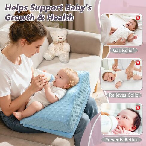 Tummy Time Pillow Colic & Gas Baby Relief for Newborns Reflux, Infant Tummy Time Prop Shoulder Support Neck Strength Memory Foam Pillow Crawling Aids, Baby Feeding Nursing Burp Cushion in Kuwait