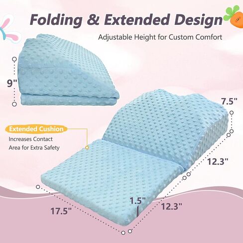 Tummy Time Pillow Colic & Gas Baby Relief for Newborns Reflux, Infant Tummy Time Prop Shoulder Support Neck Strength Memory Foam Pillow Crawling Aids, Baby Feeding Nursing Burp Cushion in Kuwait