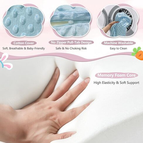 Tummy Time Pillow Colic & Gas Baby Relief for Newborns Reflux, Infant Tummy Time Prop Shoulder Support Neck Strength Memory Foam Pillow Crawling Aids, Baby Feeding Nursing Burp Cushion in Kuwait