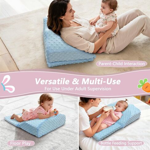 Tummy Time Pillow Colic & Gas Baby Relief for Newborns Reflux, Infant Tummy Time Prop Shoulder Support Neck Strength Memory Foam Pillow Crawling Aids, Baby Feeding Nursing Burp Cushion in Kuwait
