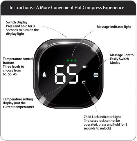 Relief for Infant Colic and Gas - Rechargeable Smart Heated Abdominal Belt with Vibration Function, Relieves Bloating and Stomach Discomfort | Rechargeable Electronic Smart Heat Compressor, 3 Heat Settings, 5 Massage Settings in Kuwait