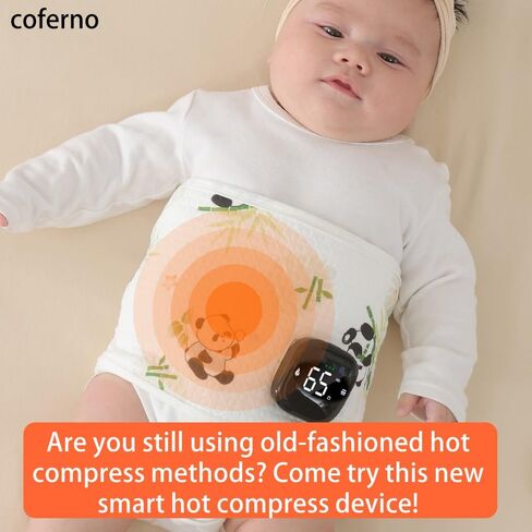 Relief for Infant Colic and Gas - Rechargeable Smart Heated Abdominal Belt with Vibration Function, Relieves Bloating and Stomach Discomfort | Rechargeable Electronic Smart Heat Compressor, 3 Heat Settings, 5 Massage Settings in Kuwait