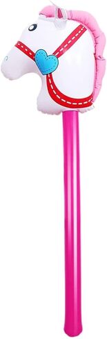 Inflatable Horse Head Stick Stick Horse Riding Colorful Pretend Play Blowing Up Stick Toy for Kids Costume Stick, red in Kuwait