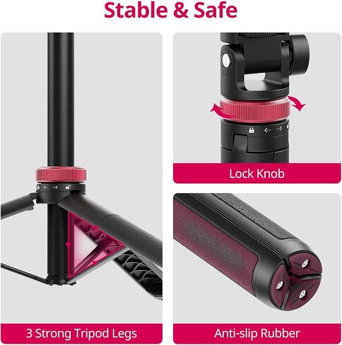 80 Inches Osmo-Pocket Floor Tripod-Stand Holder for DJI Osmo Pocket 4 3 2 1 / Osmo-Mobile 8 7P 7 6 5 4 / Osmo Action 5 pro 4 3 2 1 in Kuwait