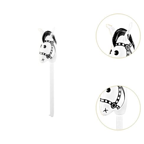 kowaku Horsehead Stick Toy PVC Inflatable Stick Horse Favor Hobby Horse Riding Toy Blowing Up Animal for Kids Suitable for Gift, White Head in Kuwait