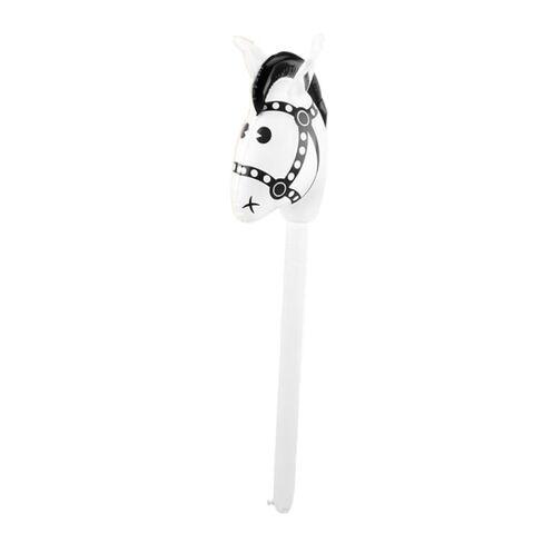kowaku Horsehead Stick Toy PVC Inflatable Stick Horse Favor Hobby Horse Riding Toy Blowing Up Animal for Kids Suitable for Gift, White Head in Kuwait