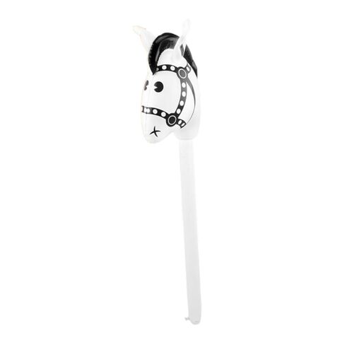 kowaku Horsehead Stick Toy PVC Inflatable Stick Horse Favor Hobby Horse Riding Toy Blowing Up Animal for Kids Suitable for Gift, White Head in Kuwait
