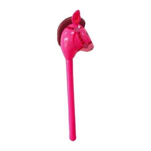 Cartoon Horse Stick Toy for Birthday Celebrations, Portable Inflatable Riding Accessory, Rose red in Kuwait