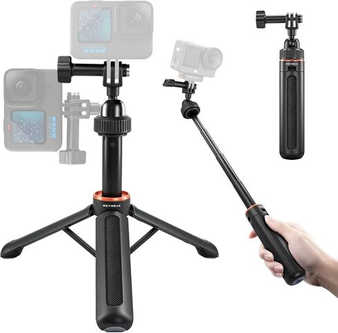 40cm/15.75" Action Camera Selfie Stick Tripod with 360° Ball Head, Extendable Handheld Monopod for Vertical Shooting, Lightweight Vlogging Accessories for GoPro, DJI Osmo Action, Insta360 Ace Pro in Kuwait