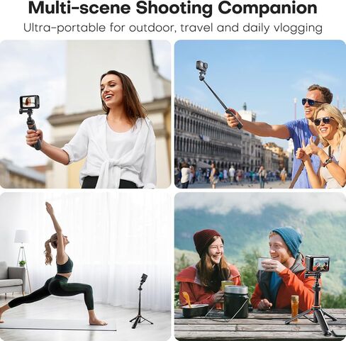 40cm/15.75" Action Camera Selfie Stick Tripod with 360° Ball Head, Extendable Handheld Monopod for Vertical Shooting, Lightweight Vlogging Accessories for GoPro, DJI Osmo Action, Insta360 Ace Pro in Kuwait