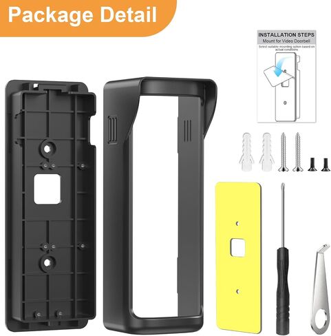 No-Drill Adhesive Mount - 2026 New Upgraded for Ring Battery Doorbell/Plus/Pro (2nd Gen-Newest Model), Camera Door Mounting Holder Bracket Accessories Easy Installation for Apartments Office Houses in Kuwait