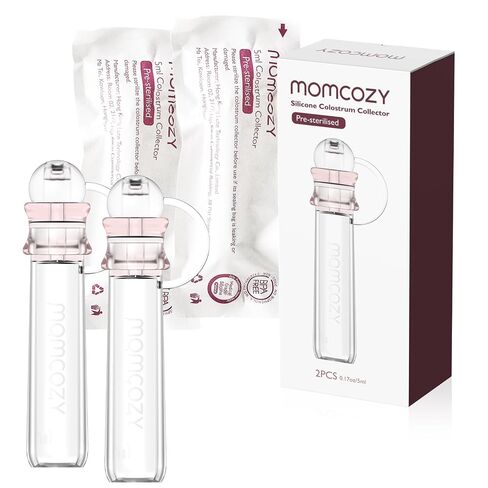 Momcozy Colostrum Collector Reusable Breast Milk Collector with Storage Case and Cotton Wipe, Portable Colostrum Container BPA Free, Multi-Use Collector 5ml-6pcs in Kuwait