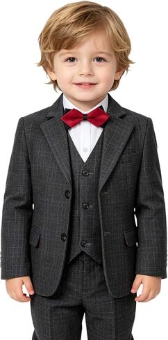 Baby Boy Suits Toddler Formal Dresswear Tuxedo Suit Set for Little Boys Wedding Birthday Party Prom Outfits in Kuwait