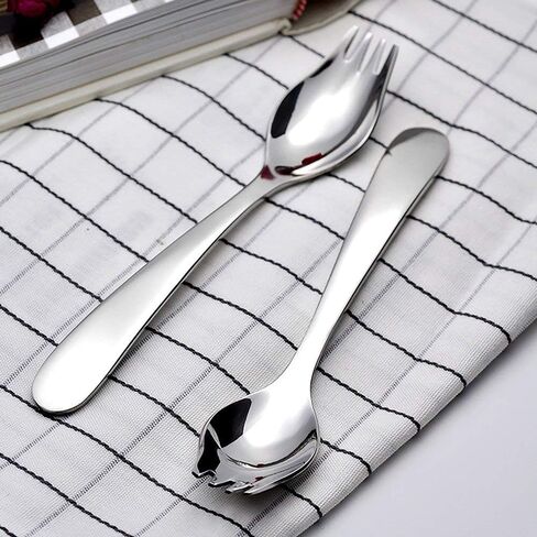 6-Pack Mini Stainless Steel Sporks, Back to School Lunch Supplies Fruit Appetizer Dessert Salad Flatware Set 5.9-Inch Long(Silver) in Kuwait