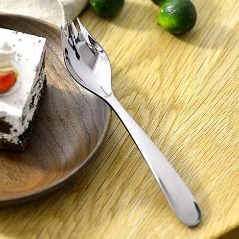 6-Pack Mini Stainless Steel Sporks, Back to School Lunch Supplies Fruit Appetizer Dessert Salad Flatware Set 5.9-Inch Long(Silver) in Kuwait