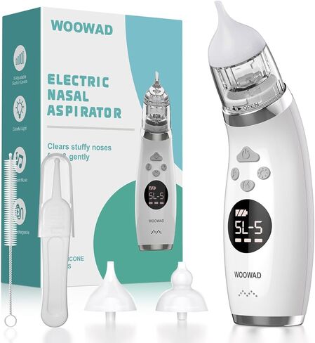 Snot Sucker for Baby, Nasal Aspirator for Baby – Electric Nose Sucker for Baby with 5 Modes, Anti-Leak, Low Noise, 3 Soft Tips, Lights & Lullabies, IPX6- Baby Nose Sucker for Newborns & Toddlers in Kuwait