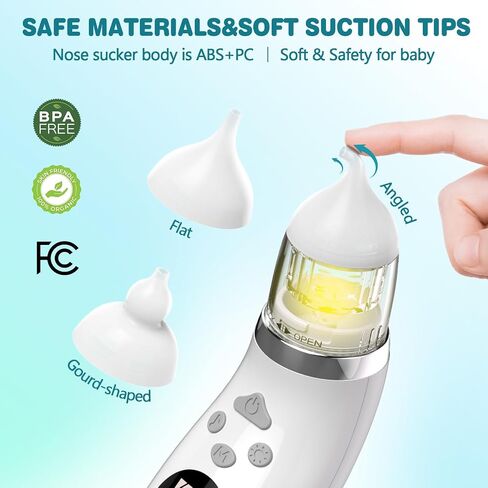 Snot Sucker for Baby, Nasal Aspirator for Baby – Electric Nose Sucker for Baby with 5 Modes, Anti-Leak, Low Noise, 3 Soft Tips, Lights & Lullabies, IPX6- Baby Nose Sucker for Newborns & Toddlers in Kuwait