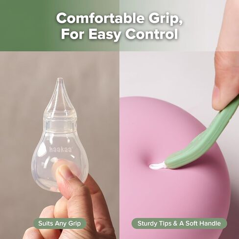 Haakaa Nasal Care Essentials Combo, Nasal Aspirator for Baby with Baby Nose Picker, Gentle Infant Ear & Nose Care Set with Case for Home or Travel in Kuwait