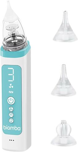 Easy Nose Electric Nasal Aspirator Baby Adjustable Suction Kit - Electric Nose Sucker for Baby Soft Silicone Tips, LED Display, USB-C Rechargeable, Portable Snot Sucker for Toddlers & Infants in Kuwait