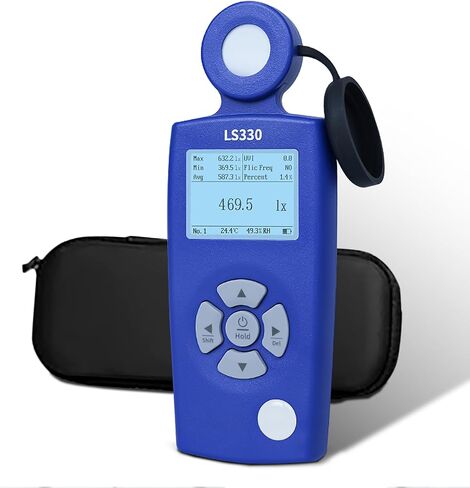 Spectral Light Meter Lux Meter with PPFD, UV Index & Flicker Analysis, 0–1,000,000 Lux High Precision Illuminance Meter, Color Temperature CRI Tester for LED Grow Lights, Lighting & Agriculture in Kuwait