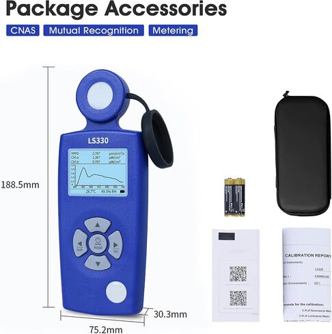 Spectral Light Meter Lux Meter with PPFD, UV Index & Flicker Analysis, 0–1,000,000 Lux High Precision Illuminance Meter, Color Temperature CRI Tester for LED Grow Lights, Lighting & Agriculture in Kuwait