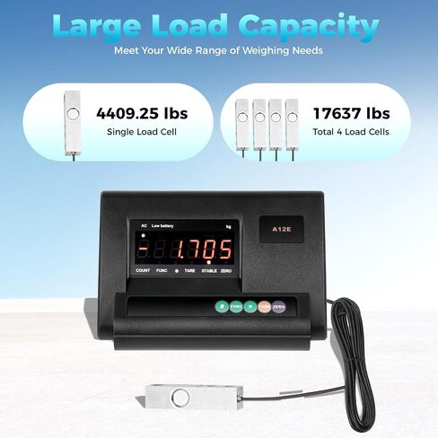Livestock Scale High Precision Indicator, 2000KG/ 4410LBS Load Cell Scale Kit Platform Load Cell Livestock Weighing Indicator with Junction Box Animal Scale Kit for Cattle Pigs Sheep Goats in Kuwait