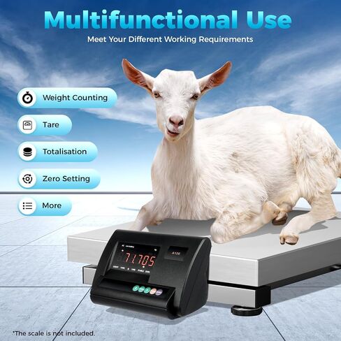 Livestock Scale High Precision Indicator, 2000KG/ 4410LBS Load Cell Scale Kit Platform Load Cell Livestock Weighing Indicator with Junction Box Animal Scale Kit for Cattle Pigs Sheep Goats in Kuwait