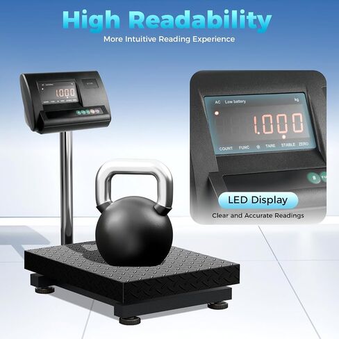 Livestock Scale High Precision Indicator, 2000KG/ 4410LBS Load Cell Scale Kit Platform Load Cell Livestock Weighing Indicator with Junction Box Animal Scale Kit for Cattle Pigs Sheep Goats in Kuwait