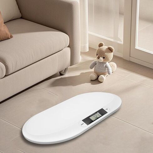 Baby Scale for Infant Weighing 20kg/44lbs Capacity LCD Display Tare Function for Home Pet Use White ABS Plastic in Kuwait